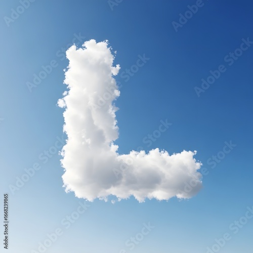 Wallpaper Mural Cloud letter L in blue sky. Fluffy white alphabet character, conceptual design for communication, education, or branding. Torontodigital.ca