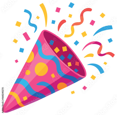 Festive confetti cone vector for celebrations and parties - colorful holiday design