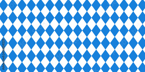 Traditional Oktoberfest Banner with Bavarian Blue and White Checkered Frame. Festive Beer Festival Background