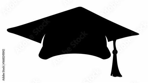 Illustration of a black graduation cap with a tassel signifying academic achievement and success in studies
