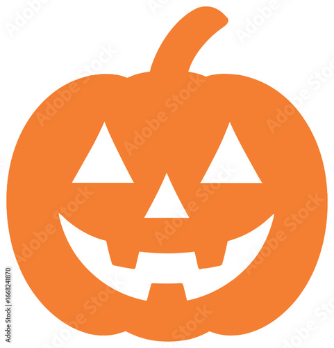 Halloween pumpkin design vector: cheerful jack-o'-lantern icon for festive decorations