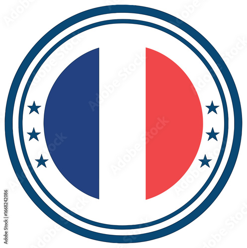 French emblem vector design: simple, elegant, patriotic concept for bastille day celebrations