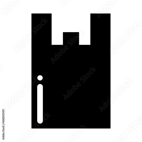 レジ袋アイコン・黒シルエット（Plastic Bag Icon Black Silhouette）
