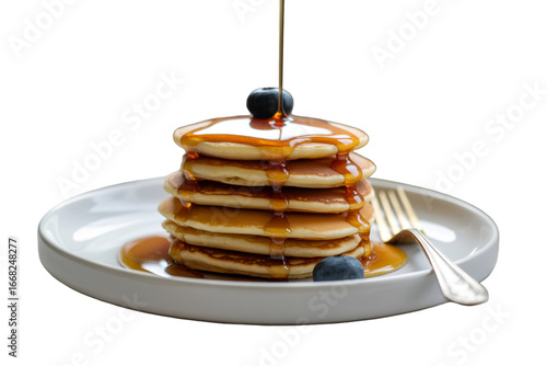 Wallpaper Mural Stack of Pancakes with Blueberries and Syrup Drizzle Torontodigital.ca