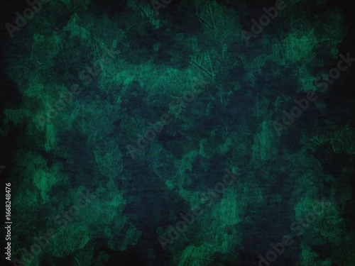 ダークグリーン墨煙背景（Dark Green Ink Smoke Texture Background）