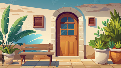 Minimalist Interior with Wooden Bench and Rustic Door
A solitary bench rests beneath whitewashed walls, rustic door stands timeless, simplicity breathes elegance, quiet atmosphere nurtures stillness, 