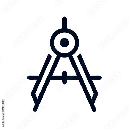 Compass icon in minimalist style with black lines on white background  