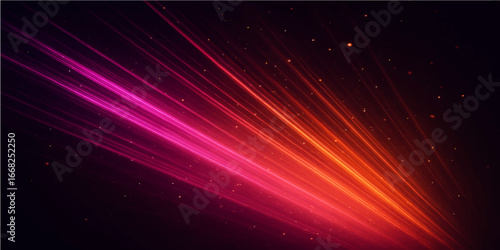 Abstract colourful light background with glowing rays and stars