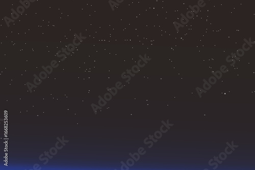 Realistic glowing starry sky, luminous stars sparkling in the dark night, a galaxy backdrop with bright and radiant stars. Vector illustration.