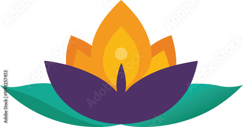 Vibrant lotus flower diya vector illustration for spiritual and festive designs