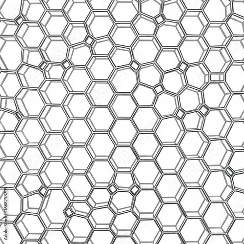 Minimilist an intricate network of interconnected hexagons and squares creating a complex geometric pattern design vector