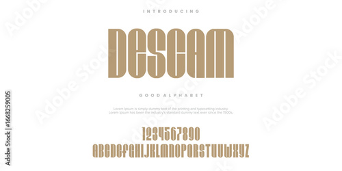 Descam Modern minimal abstract alphabet fonts. Typography colorful creative font. vector illustration