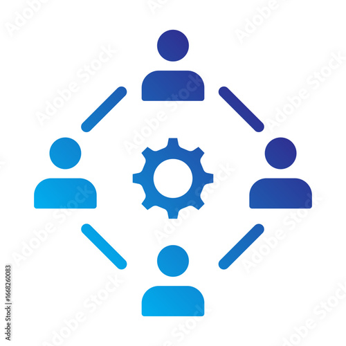 Stakeholder Flat Gradient Icon - Connected Team