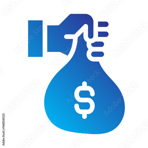 Stakeholder Flat Gradient Icon - Money Bag