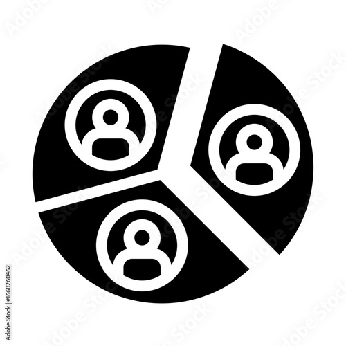 Stakeholder Glyph Icon - Pie Chart Analysis