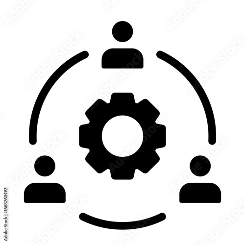 Stakeholder Glyph Icon - Gear Collaboration