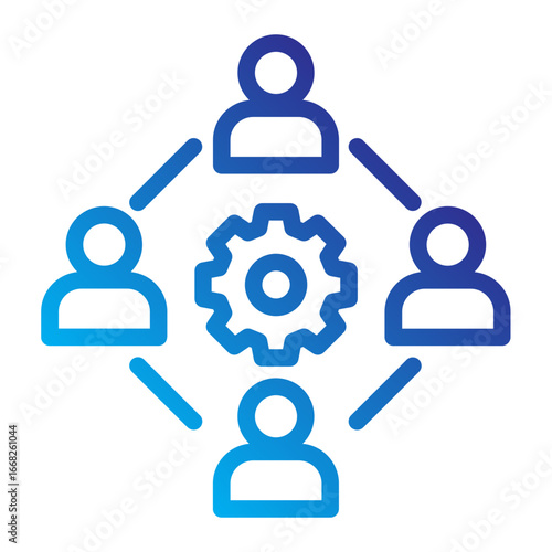 Stakeholder Line Gradient Icon - Connected Team
