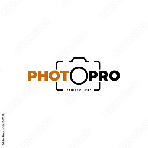 Koleksi logo teknologi Photo Pro, ikon desain logo kamera, logo teknologi PhotoPro