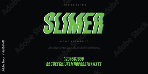 Slika na platnu Slimer Abstract Fashion font alphabet