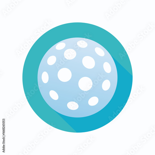 Clean Flat Vector Icon of a Golf Ball