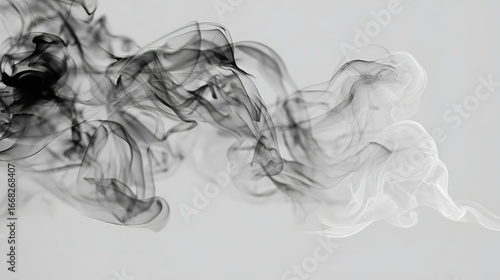 Abstract Smoke Design: Elegant Black and White Swirls for Backgrounds