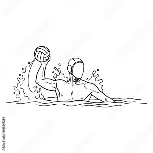 Water Polo Player Throwing Ball