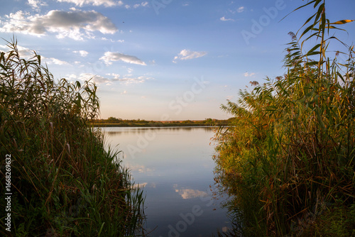 Landscape view from Ezerets lake in Bulgaria close to the border with Romania. 