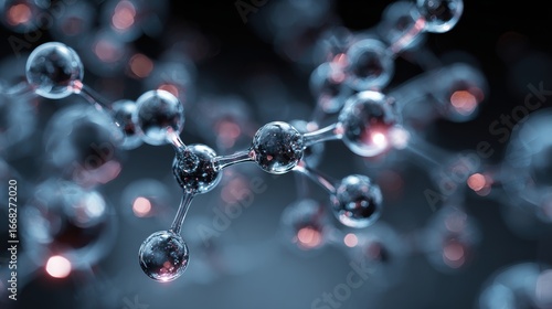 molecule or atom, Abstract structure for Science or medical background, 3d illustration, science, atom, abstract, chemistry, structure, blue, chemical, background