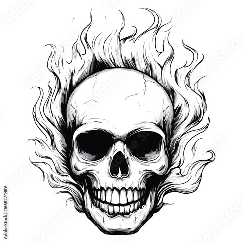 skull in the form of fire