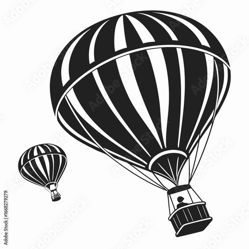 Hot air balloon race silhouette