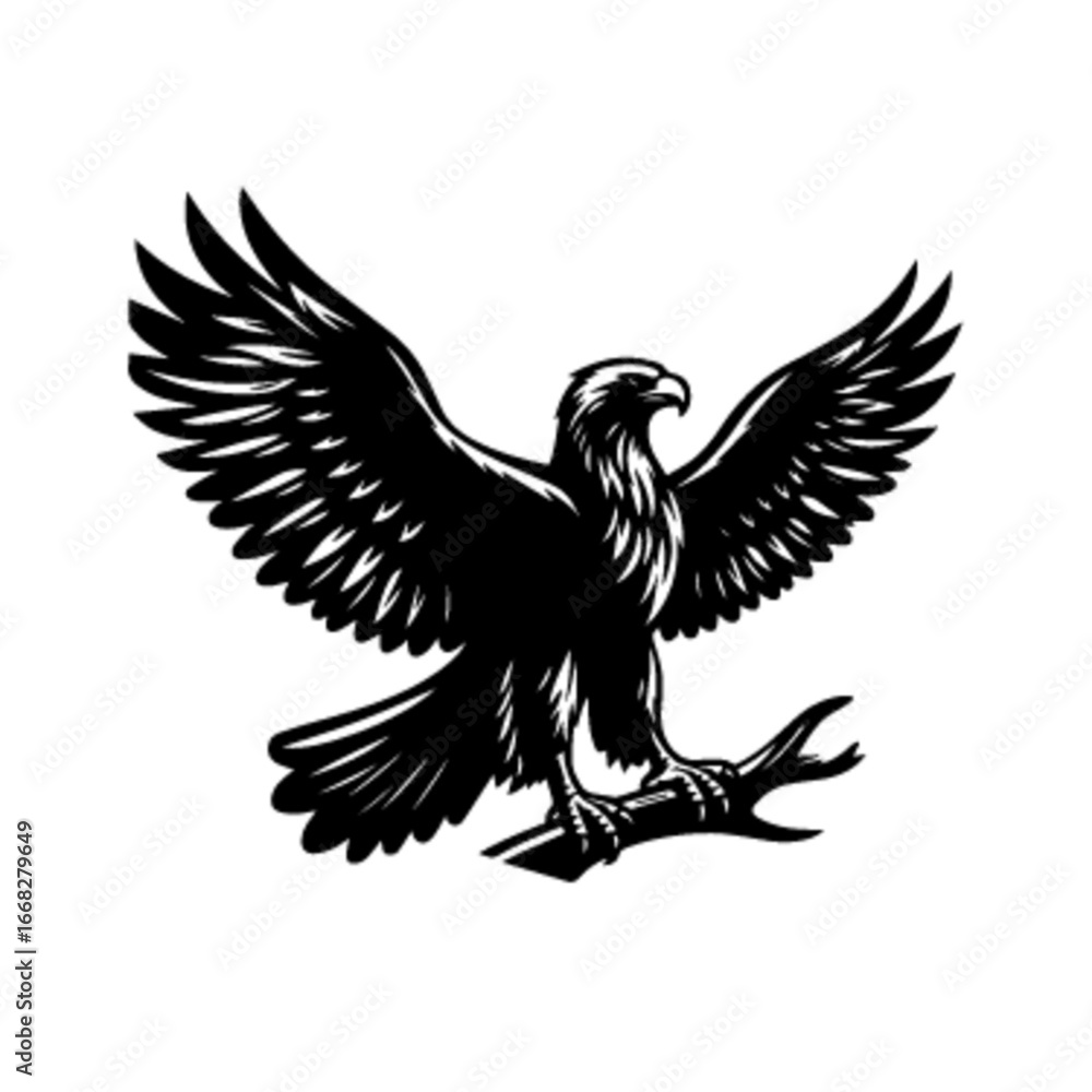 Fototapeta premium Dynamic Flying Eagle Vector Illustration