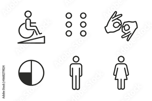 Universal accessibility and communication symbols for people with disabilities and information sharing