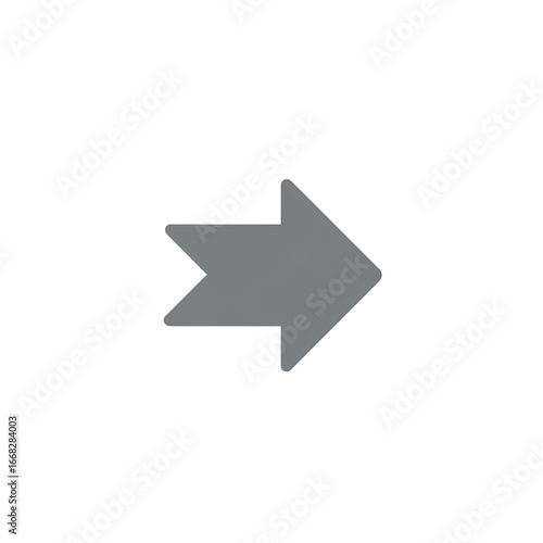 Grey Arrow Pointing Right Directional Icon Stock Photo Business Growth Success Concept