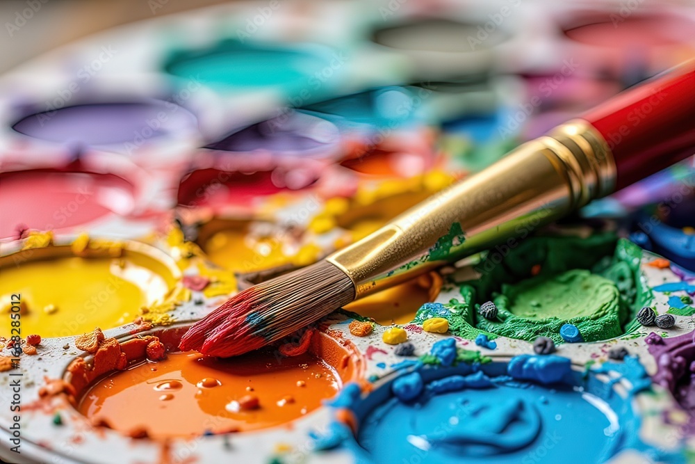 Obraz premium Ai pennello e colori vivaci 02