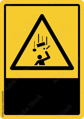 warning safety signs_warning ; falling objects your custom message here portrait size a4/a3/a2/a1 v2 