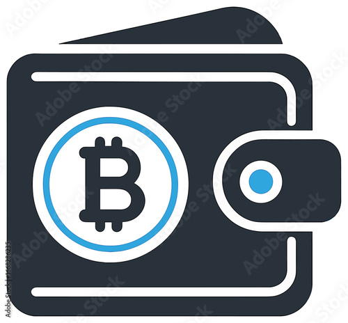 Bitcoin wallet icon vector | cryptocurrency digital payment concept illustration
