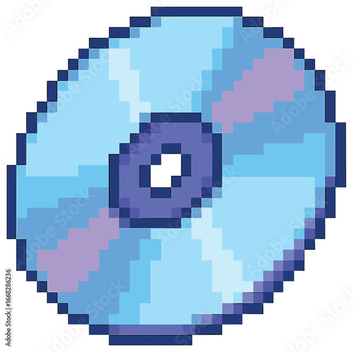 Retro cd icon vector - nostalgic pixel art design for creative projects and digital media
