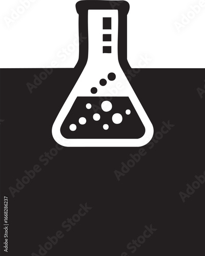 Science lab beaker vector - chemistry experiment icon eps silhouette