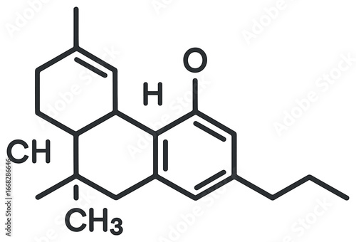 Thc molecule icon vector | cannabis compound design for scientific and educational use