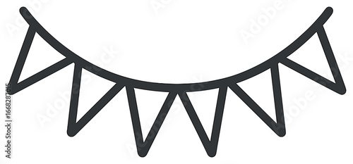 Festive garland vector: monochrome decoration for celebrations, parties, and events