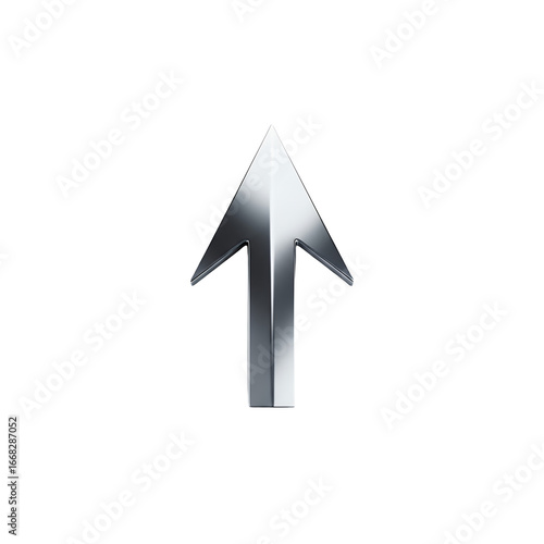 Free Download Silver Metallic Arrow Pointing Upward Symbol of Growth Success and Positive Directional Movement - GFXLoad
