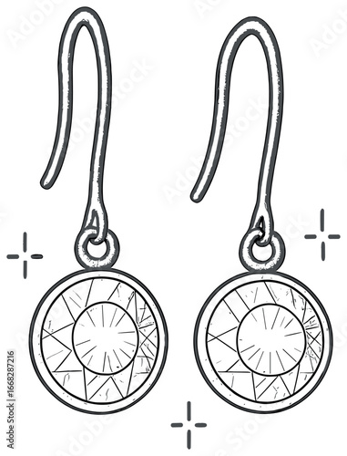 Elegant gemstone earrings vector for jewelry design and fashion concepts