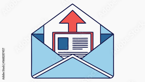 Open envelope with outgoing message icon email communication