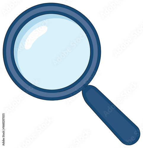 Curious magnifying glass vector for discovery and exploration concepts