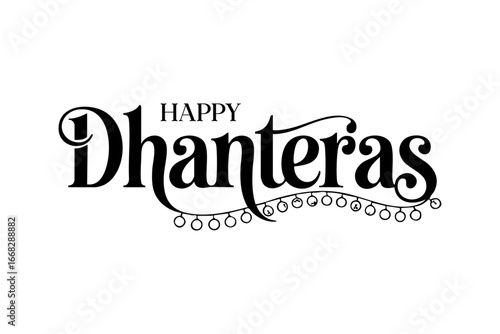 Happy Dhanteras festive typography