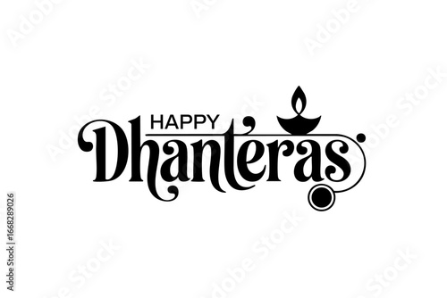 Happy Dhanteras festive typography