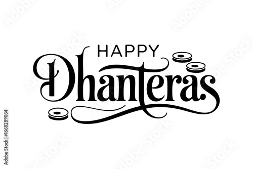 Happy Dhanteras festive typography