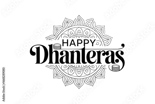 Happy Dhanteras festive typography