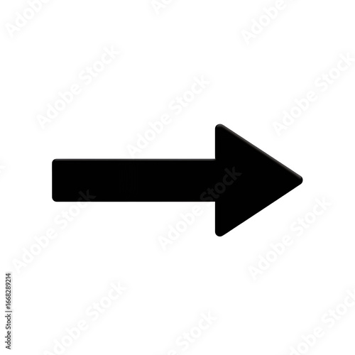 Black Arrow Pointing Right Directional Sign Vector Graphic Isolated on White Background