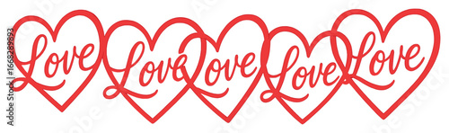 Interconnected love hearts: romantic holiday concept for valentine's day design ideas